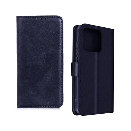 Leather Flip Cover with Internal Pocket For Xiaomi Redmi 10c Blue